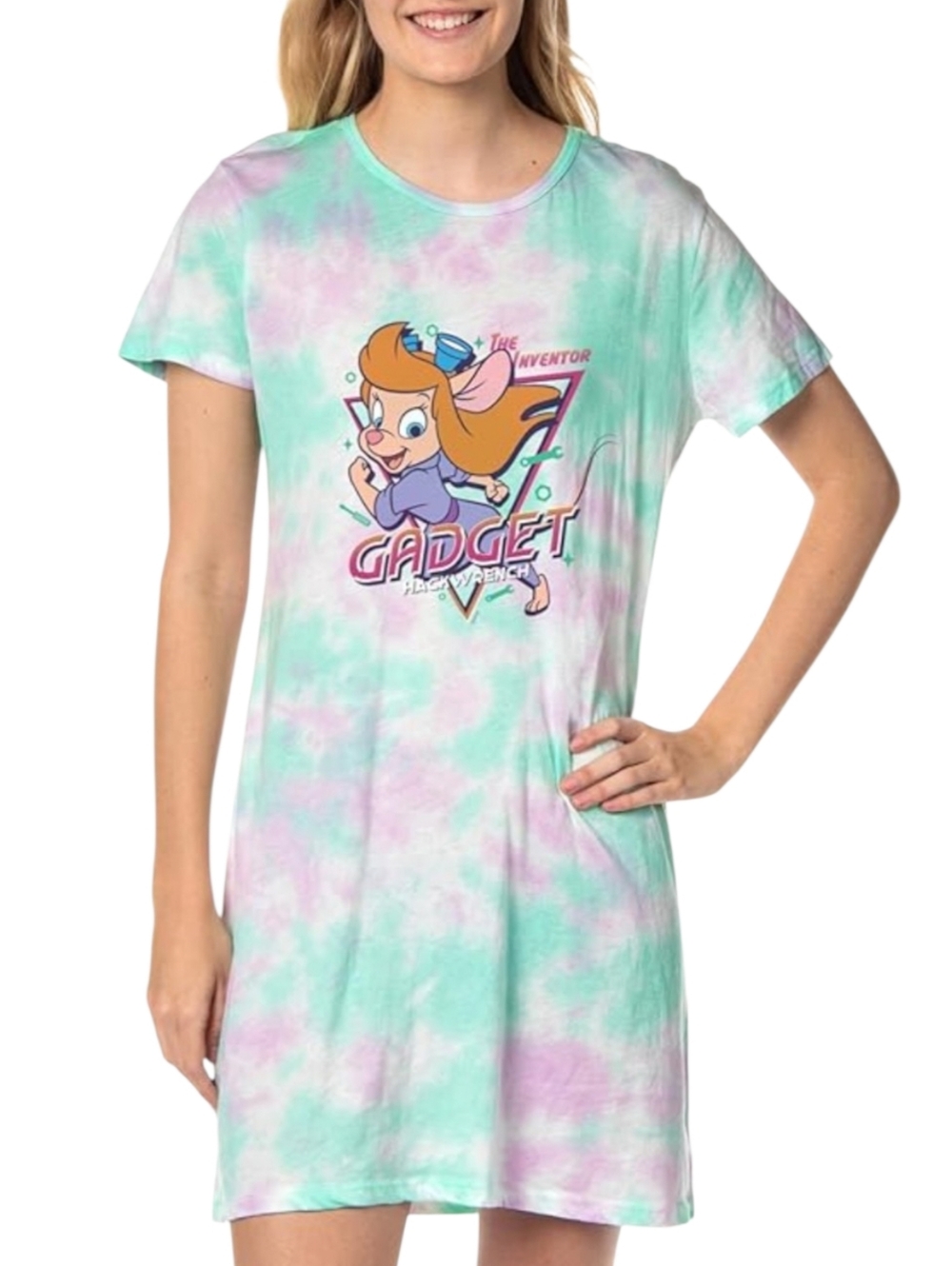 Chip 'N Dale: Rescue Rangers Gadget Disney Tie-Dye Nightgown Women's L